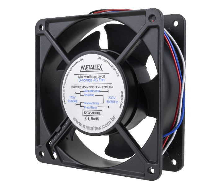 Ventilador de Painel 120x120x38mm - Esfera - 2600/3000RPM - 110/220VCA