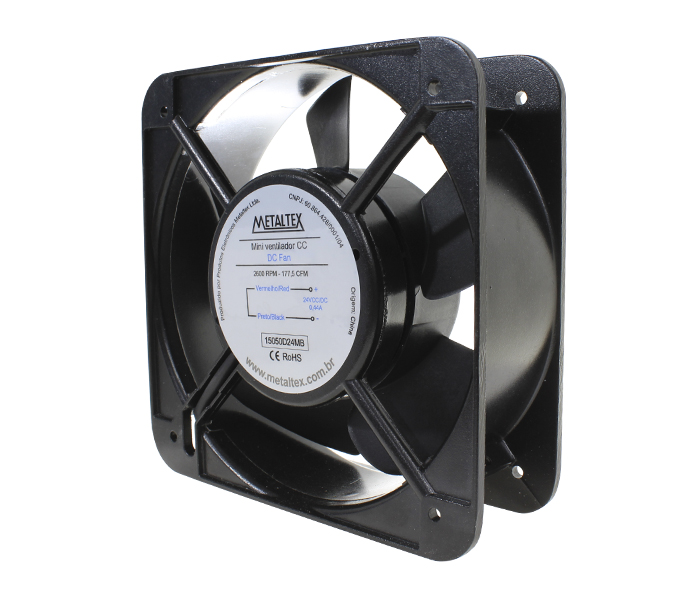 Ventilador de Painel 150x150x50mm - Esfera - 2600RPM - 24VCC