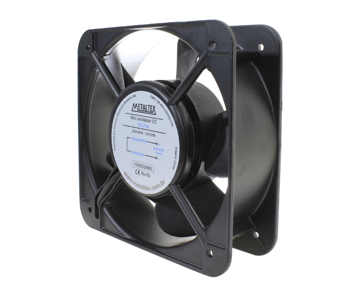 Ventilador de Painel 150x150x50mm - Bucha - 2500RPM - 24VCC