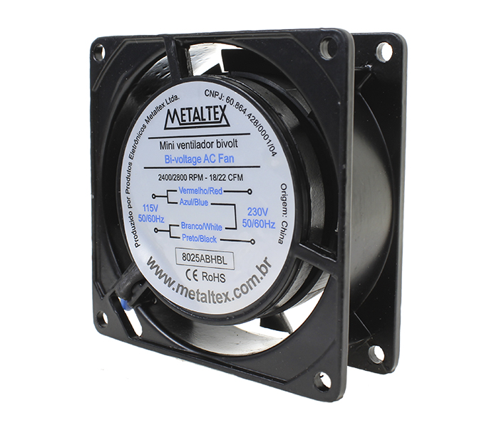 Ventilador de Painel 80x80x25mm - Esfera - 2400/2800RPM - 110/220VCA