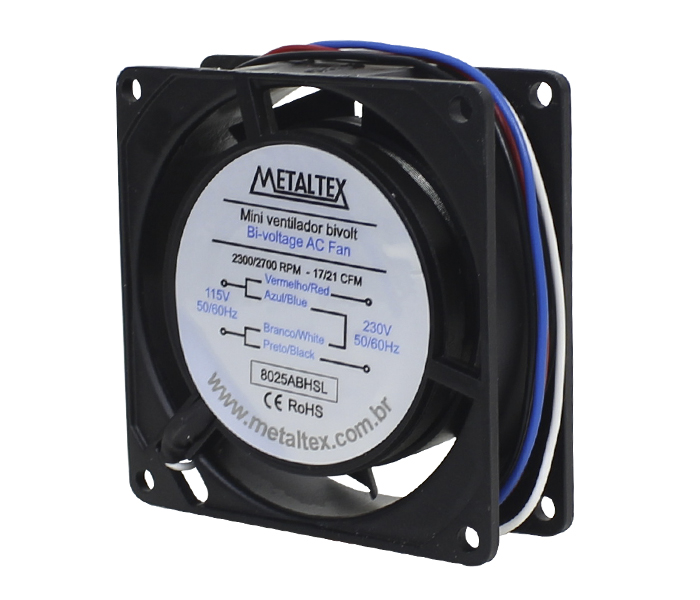 Ventilador de Painel 80x80x25mm - Bucha - 2300/2700RPM - 110/220VCA