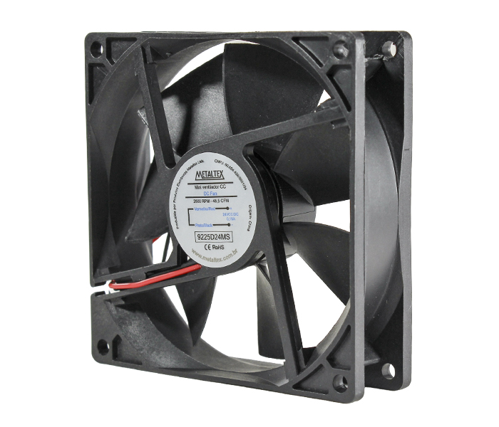 Ventilador de Painel 92x92x25mm - Bucha - 2600RPM - 24VCC