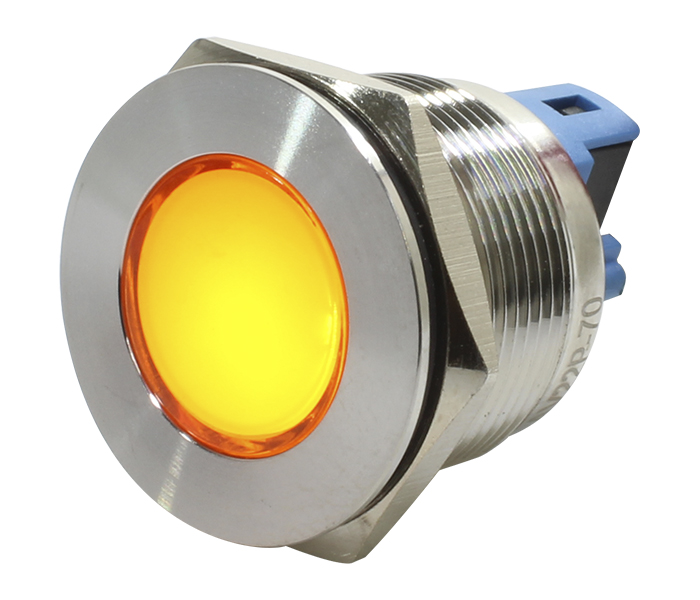 Sinalizador Antivandalismo Aço Inox 22mm - 220VCA - Laranja