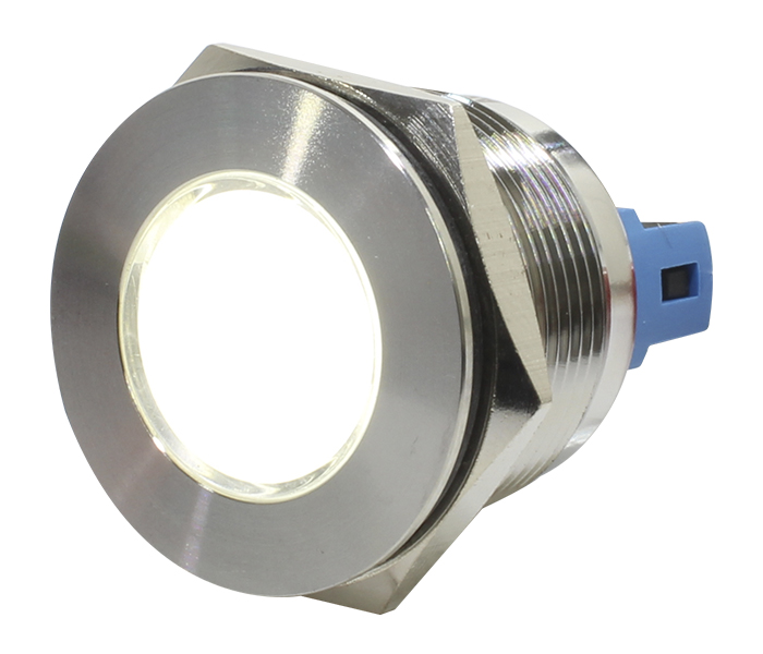 Sinalizador Antivandalismo Aço Inox 22mm - 220VCA - Branco
