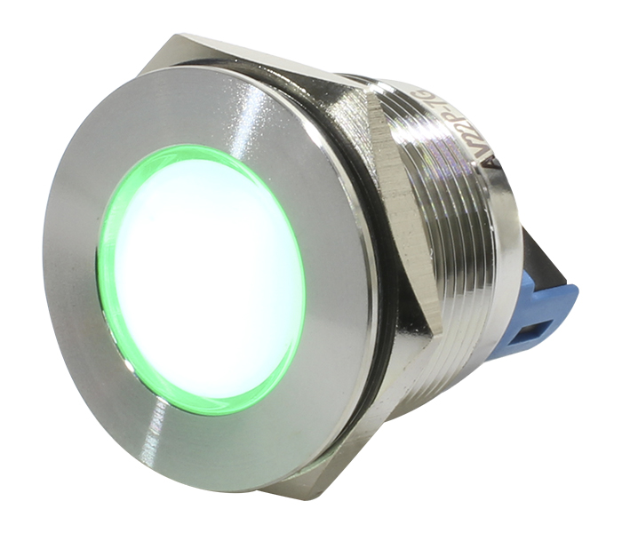 Sinalizador Antivandalismo Aço Inox 22mm - 24VCA/VCC - Verde