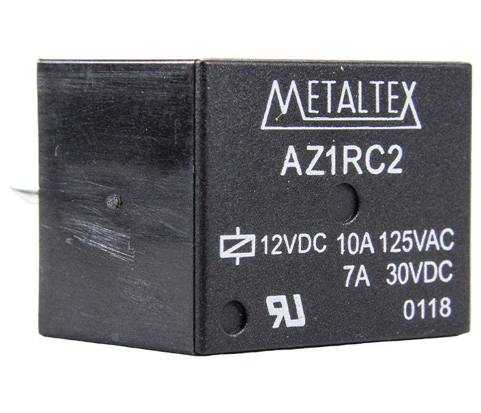 Relé Miniatura de Potência 1 REV - Bobina de 12VCC - Capacidade de 10A - Terminais para PCI