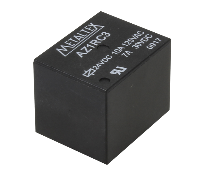 Relé Miniatura de Potência 1 REV - Bobina de 24VCC - Capacidade de 10A - Terminais para PCI