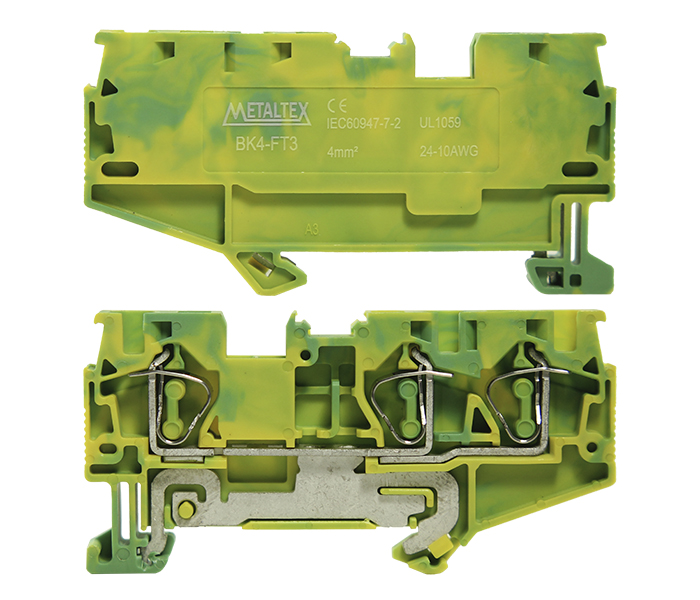 Borne Terra Mola 4mm² Frontal 3 Vias