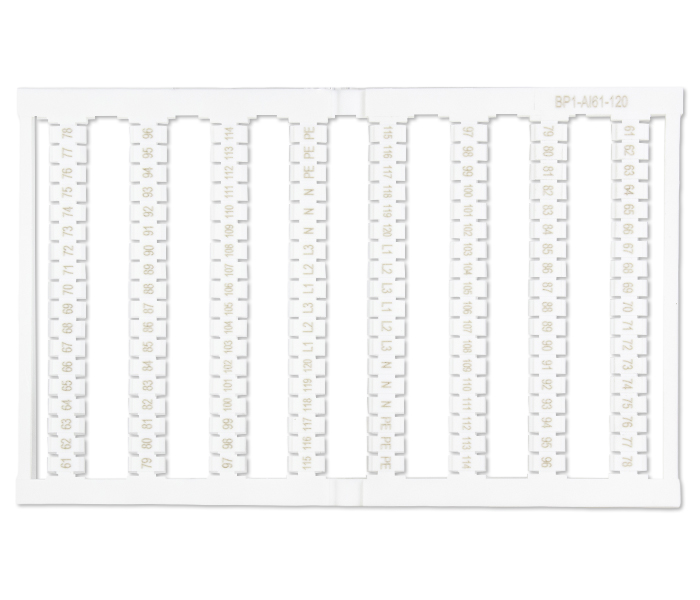 Cartela de Identificadores 1,5mm² 60 a 120 - 144 Unidades