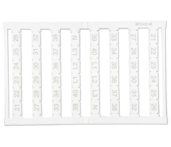 Cartela de Identificadores 10mm² 21 a 40 - 48 Unidades