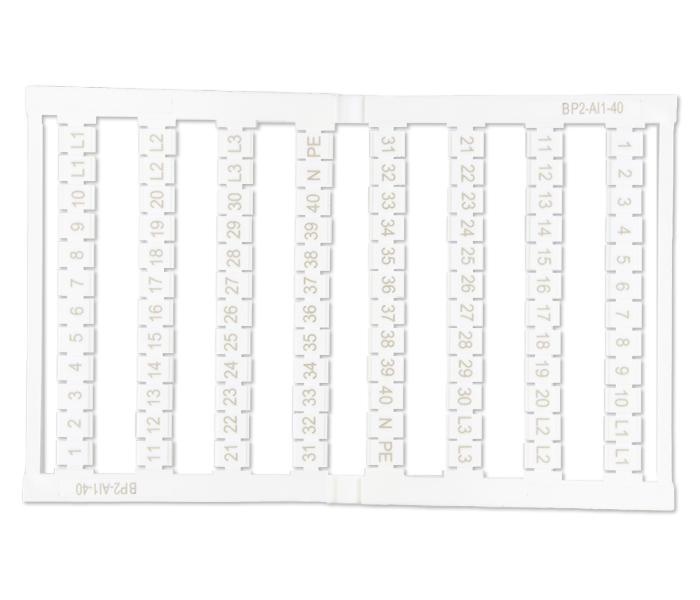 Cartela de Identificadores 2,5mm² 1 a 40 - 96 Unidades