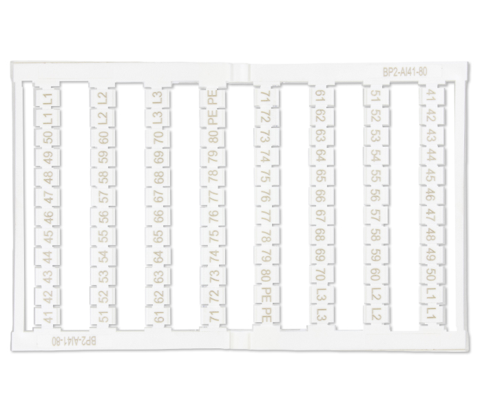 Cartela de Identificadores 2,5mm² 41 a 80 - 96 Unidades