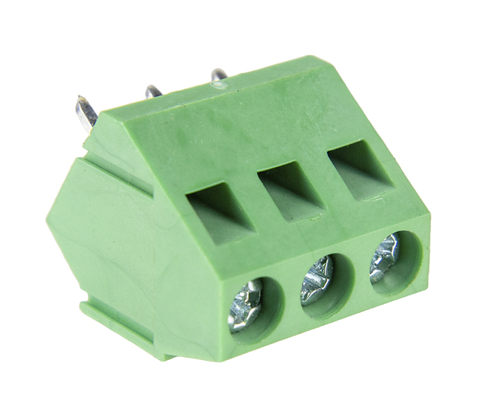 Borne Modular para PCI 3 Vias - Passo 5mm - 15,5mm - 45 Graus - Verde