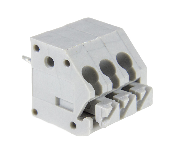 Borne para PCI 45 Graus 3 Vias - Passo 3,5mm - 11,6mm - Cinza - Conexão por Mola