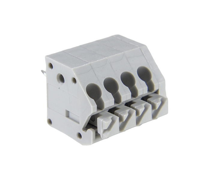 Borne para PCI 45 Graus 4 Vias - Passo 3,5mm - 11,6mm - Cinza - Conexão por Mola