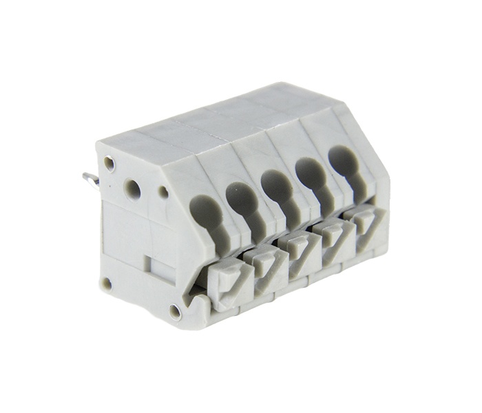 Borne para PCI 45 Graus 5 Vias - Passo 3,5mm - 11,6mm - Cinza - Conexão por Mola