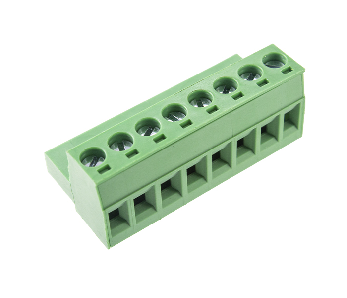 Borne Plugável 8 Vias para Conexão de Cabo à Borda de PCI - Passo 5mm - 18,4mm - Verde - Card Edge