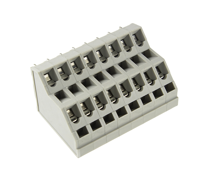 Borne Mola 2 Níveis para PCI 2X 8 Vias - Passo 5mm - 26,5mm - Cinza