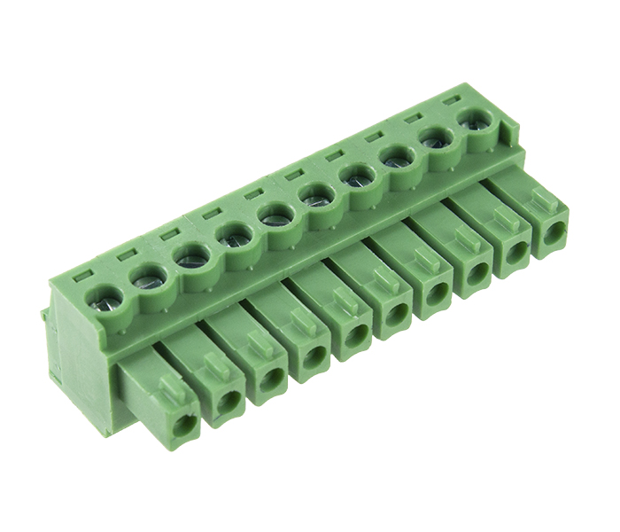 Borne Plug para Cabo 10 Vias - Passo 3,81mm - 11,2mm - Verde