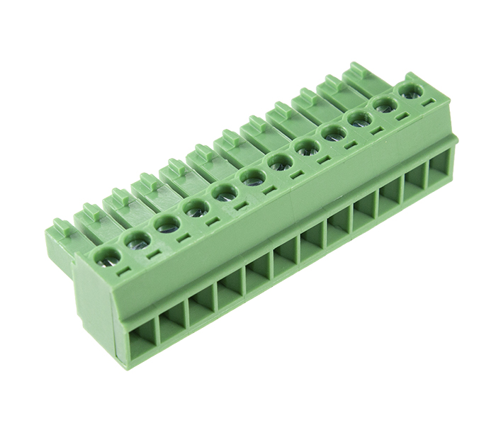 Borne Plug para Cabo 12 Vias - Passo 3,81mm - 11,2mm - Verde
