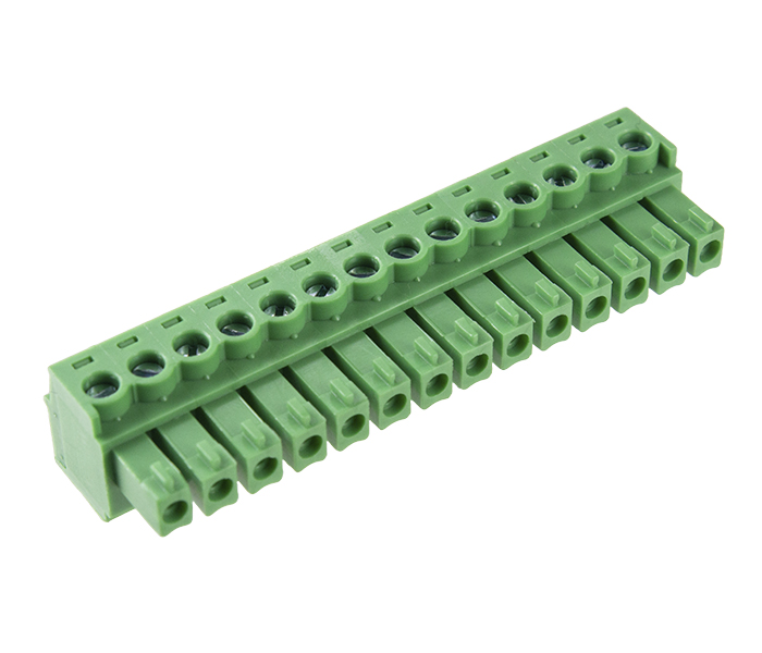 Borne Plug para Cabo 14 Vias - Passo 3,81mm - 11,2mm - Verde