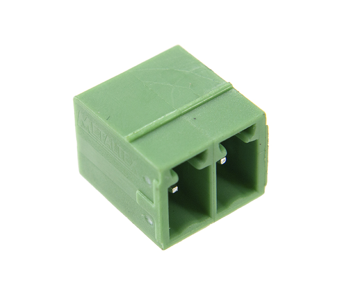 Borne Receptáculo para PCI 180 Graus - 2 Vias - Passo 3,81mm - 11,2mm - Verde