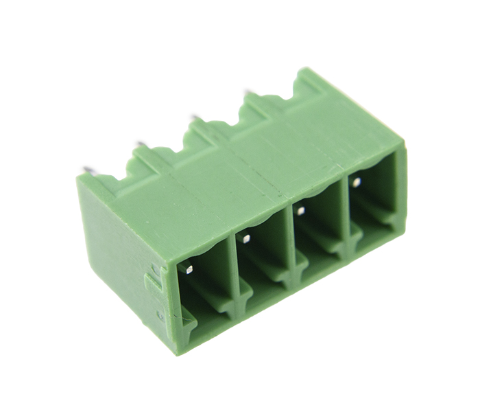 Borne Receptáculo para PCI 180 Graus - 4 Vias - Passo 3,81mm - 11,2mm - Verde