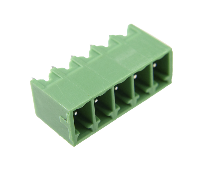 Borne Receptáculo para PCI 180 Graus - 5 Vias - Passo 3,81mm - 11,2mm - Verde