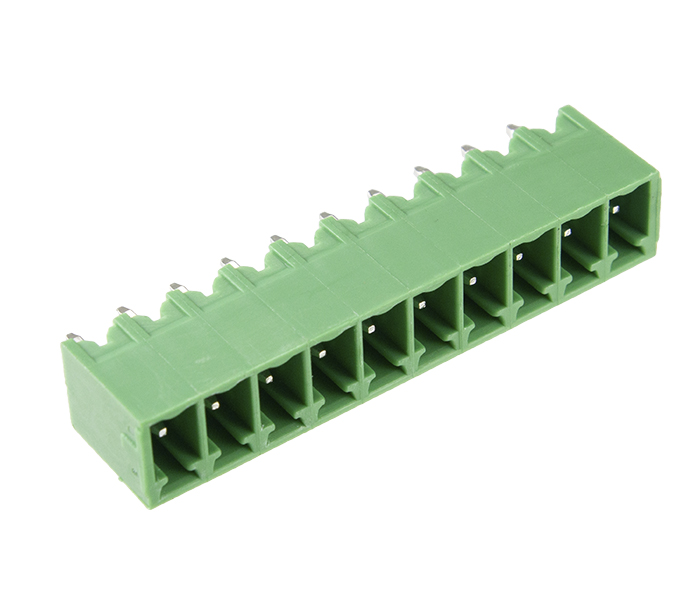 Borne Receptáculo para PCI 180 Graus - 10 Vias - Passo 3,81mm - 11,2mm - Verde