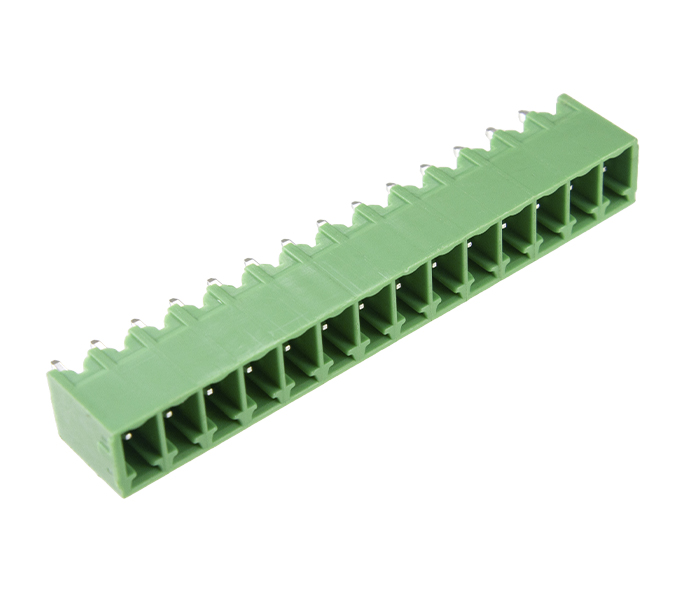 Borne Receptáculo para PCI 180 Graus - 14 Vias - Passo 3,81mm - 11,2mm - Verde