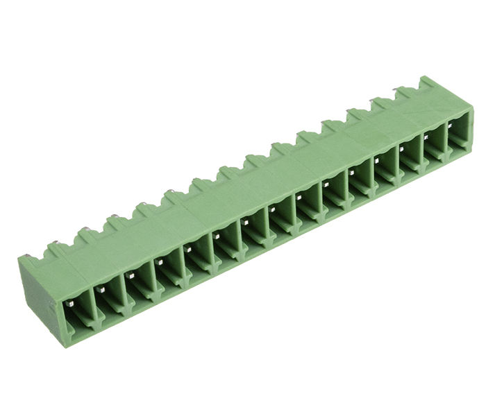 Borne Receptáculo para PCI 180 Graus - 15 Vias - Passo 3,81mm - 11,2mm - Verde
