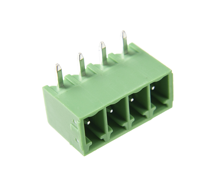 Borne Receptáculo para PCI 90 Graus - 4 Vias - Passo 3,81mm - 11,2mm - Verde