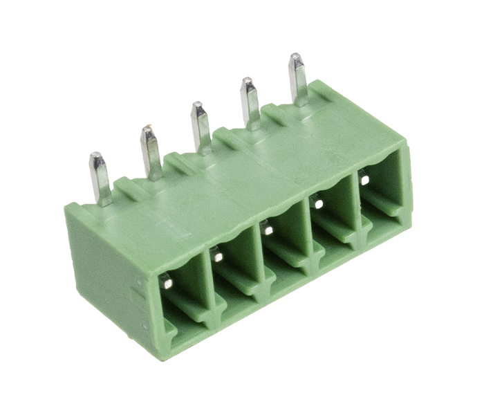 Borne Receptáculo para PCI 90 Graus - 5 Vias - Passo 3,81mm - 11,2mm - Verde