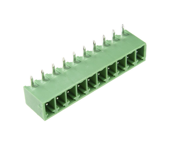 Borne Receptáculo para PCI 90 Graus - 10 Vias - Passo 3,81mm - 11,2mm - Verde