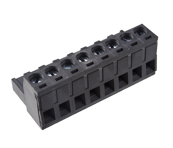 Borne Plug para Cabo 8 Vias - Passo 5,08mm - 15,1mm - Preto