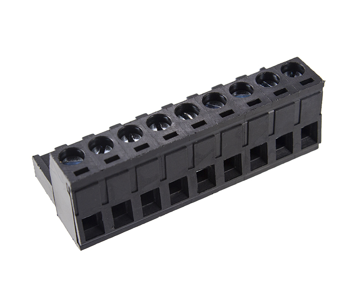 Borne Plug para Cabo 9 Vias - Passo 5,08mm - 15,1mm - Preto
