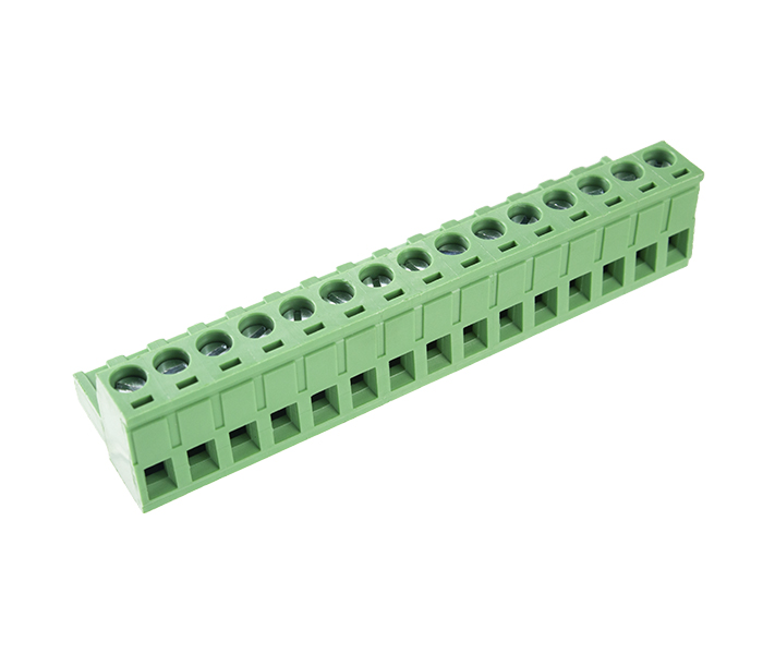Borne Plug para Cabo 15 Vias - Passo 5,08mm - 15,1mm - Verde