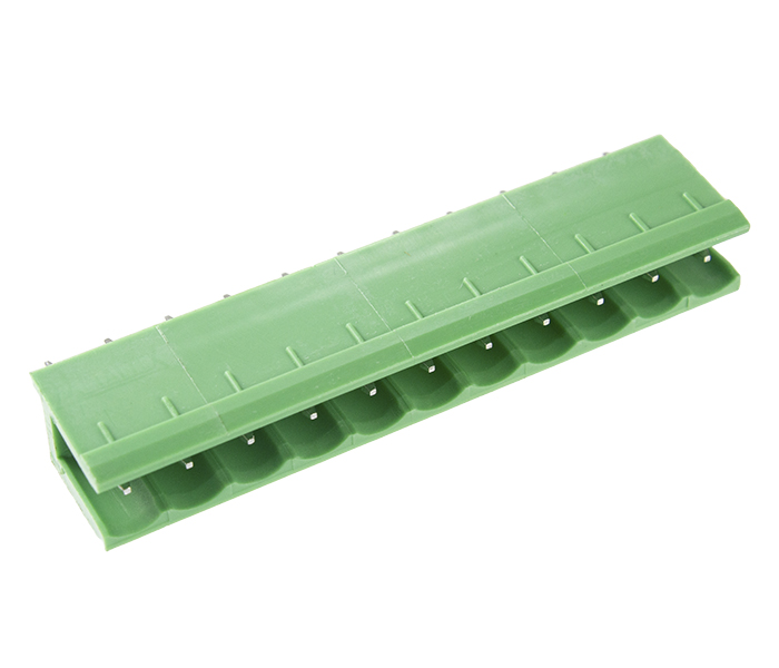 Borne Receptáculo para PCI 180 Graus - 11 Vias - Passo 5,08mm - 15,1mm - Verde - Lateral Aberta
