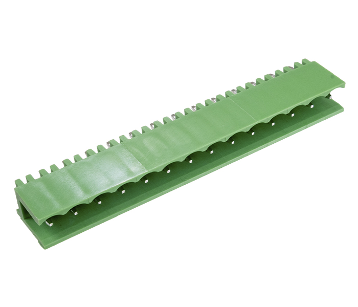 Borne Receptáculo para PCI 180 Graus - 14 Vias - Passo 5,08mm - 15,1mm - Verde - Lateral Aberta