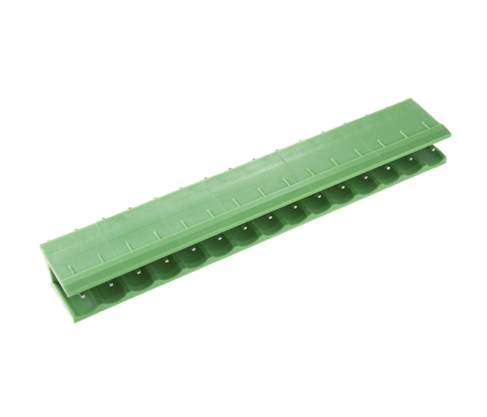 Borne Receptáculo para PCI 180 Graus - 15 Vias - Passo 5,08mm - 15,1mm - Verde - Lateral Aberta