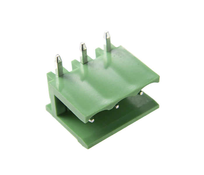 Borne Receptáculo para PCI 90 Graus - 3 Vias - Passo 5,08mm - 15,1mm - Verde - Lateral Aberta