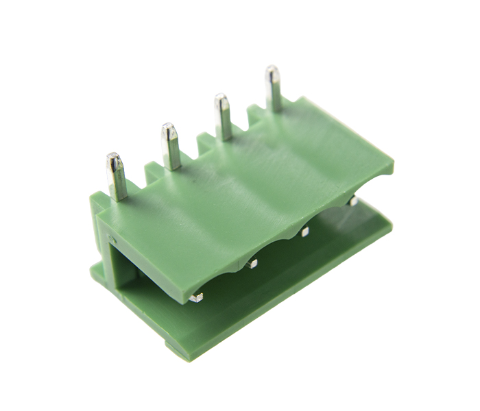 Borne Receptáculo para PCI 90 Graus - 4 Vias - Passo 5,08mm - 15,1mm - Verde - Lateral Aberta