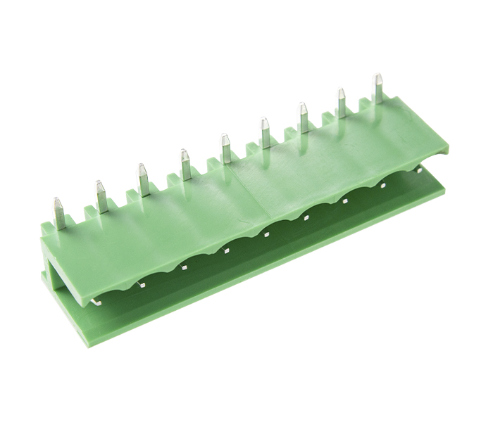 Borne Receptáculo para PCI 90 Graus 9 Vias - Passo 5,08mm - 15,1mm - Verde - Lateral Aberta