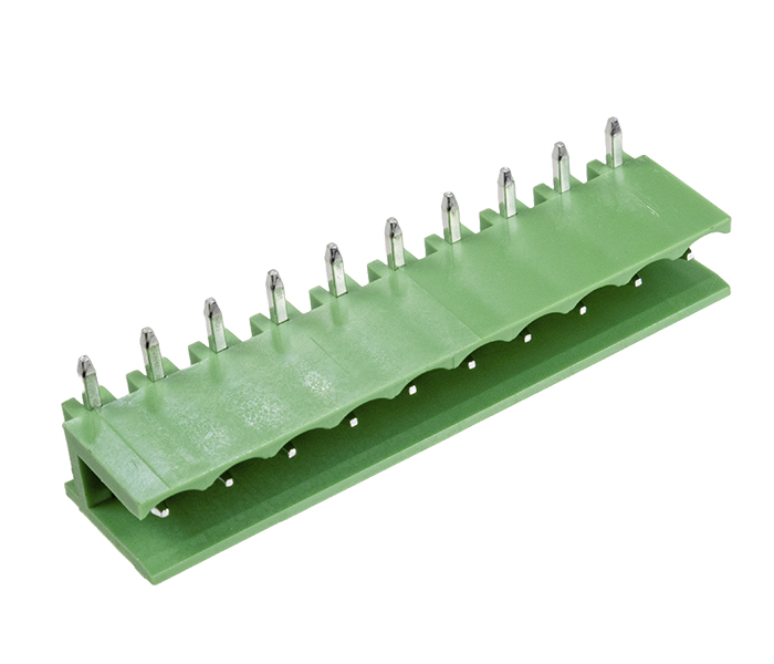 Borne Receptáculo para PCI 90 Graus - 10 Vias - Passo 5,08mm - 15,1mm - Verde - Lateral Aberta