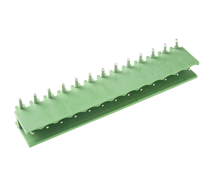 Borne Receptáculo para PCI 90 Graus - 13 Vias - Passo 5,08mm - 15,1mm - Verde - Lateral Aberta