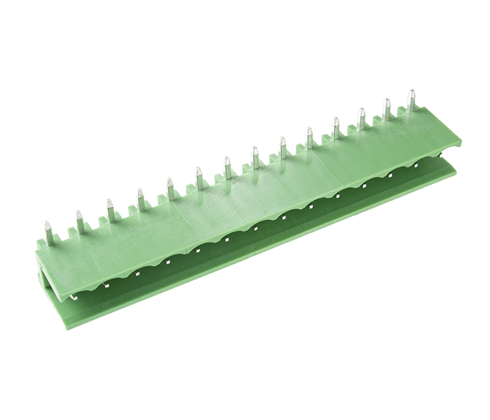 Borne Receptáculo para PCI 90 Graus - 14 Vias - Passo 5,08mm - 15,1mm - Verde - Lateral Aberta