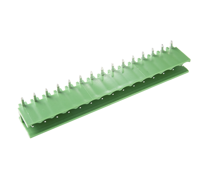 Borne Receptáculo para PCI 90 Graus - 15 Vias - Passo 5,08mm - 15,1mm - Verde - Lateral Aberta