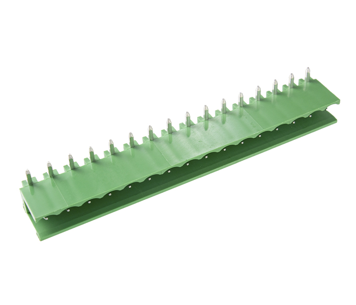 Borne Receptáculo para PCI 90 Graus - 16 Vias - Passo 5,08mm - 15,1mm - Verde - Lateral Aberta