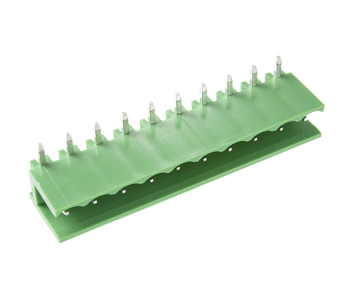 Borne Receptáculo para PCI 90 Graus - 2 Vias - Passo 5,08mm - 15,1mm - Verde - Lateral Fechada
