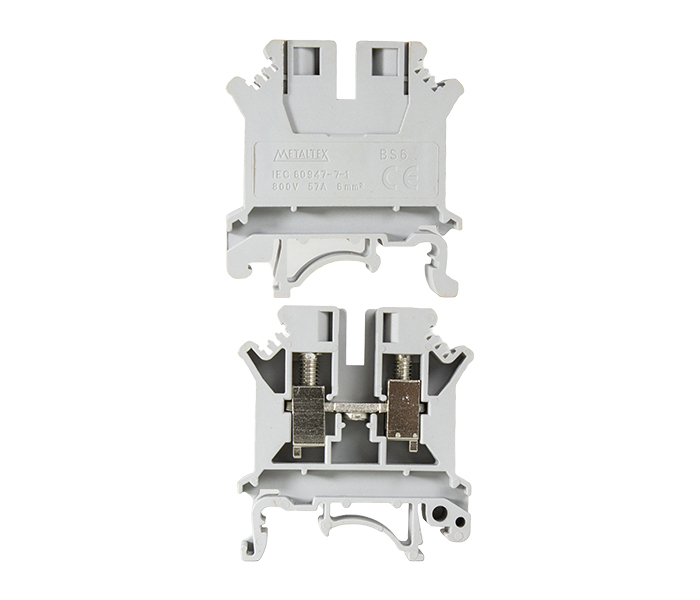 Borne de Passagem 6mm² Conexão por Parafuso - Cinza